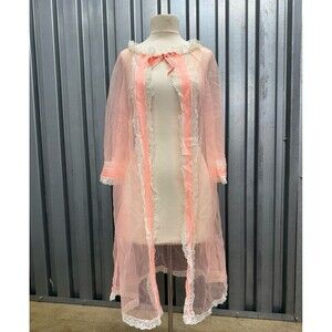 Vintage coquette lace sheer pink cape